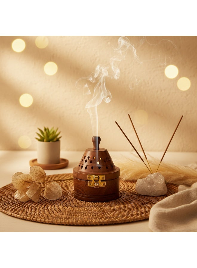 AKDC WOODEN INCENSE BURNER 12cm - Image 2
